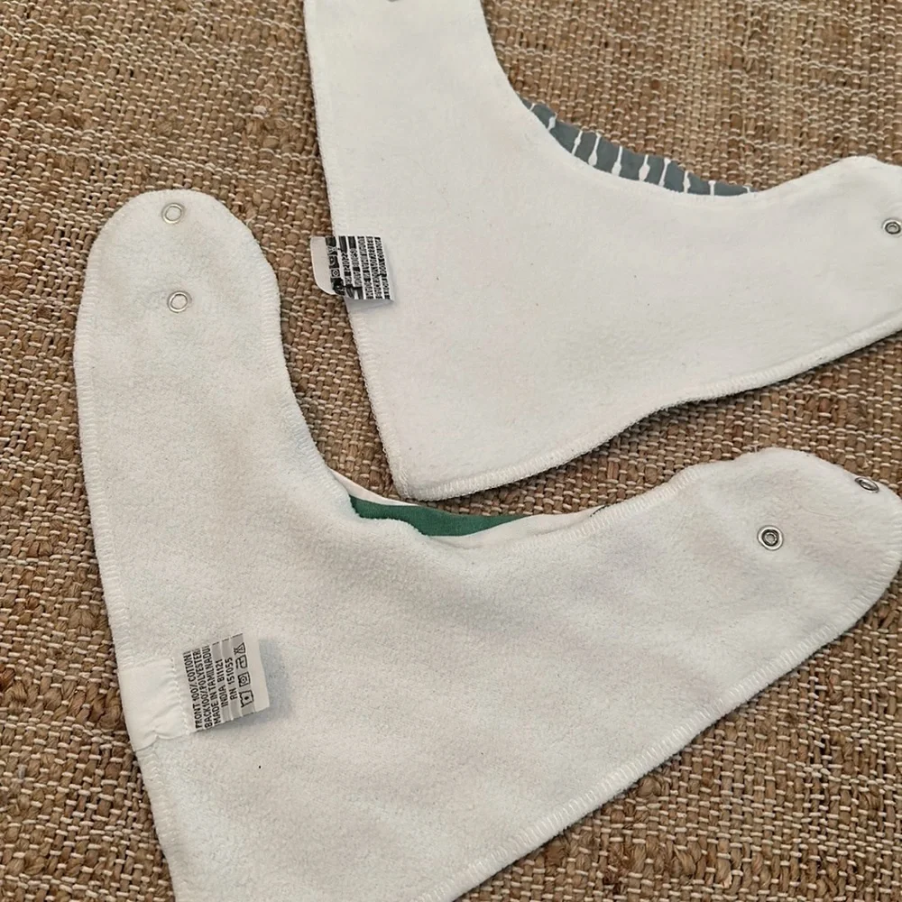 Copper Pearl Patterned Drool Fleece Lined Bibs